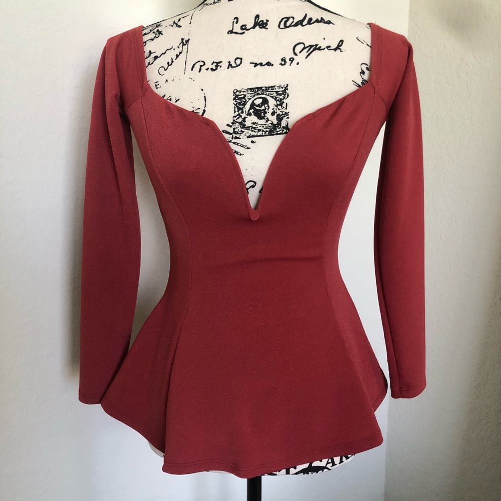 Off the shoulder peplum shirt